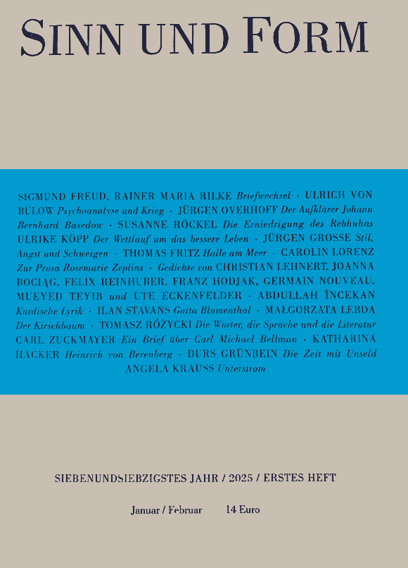 Cover of Sinn und Form, issue 1/2025 – click for the reading sample (opens in new tab)