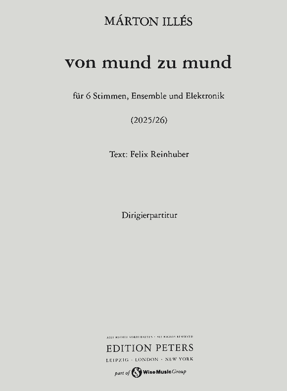 Title page of the score von mund zu mund – click for the reading sample (opens in new tab)