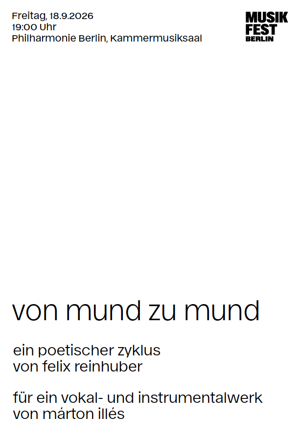 Digital programme booklet for von mund zu mund, Musikfest Berlin 2026 – download PDF